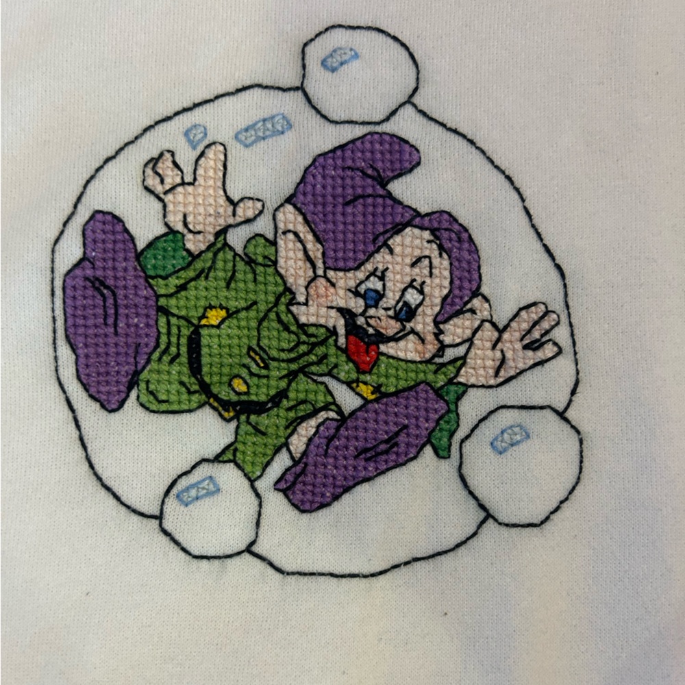 Vintage Disney Stitched Dopey Seven Dwarfs Pullover